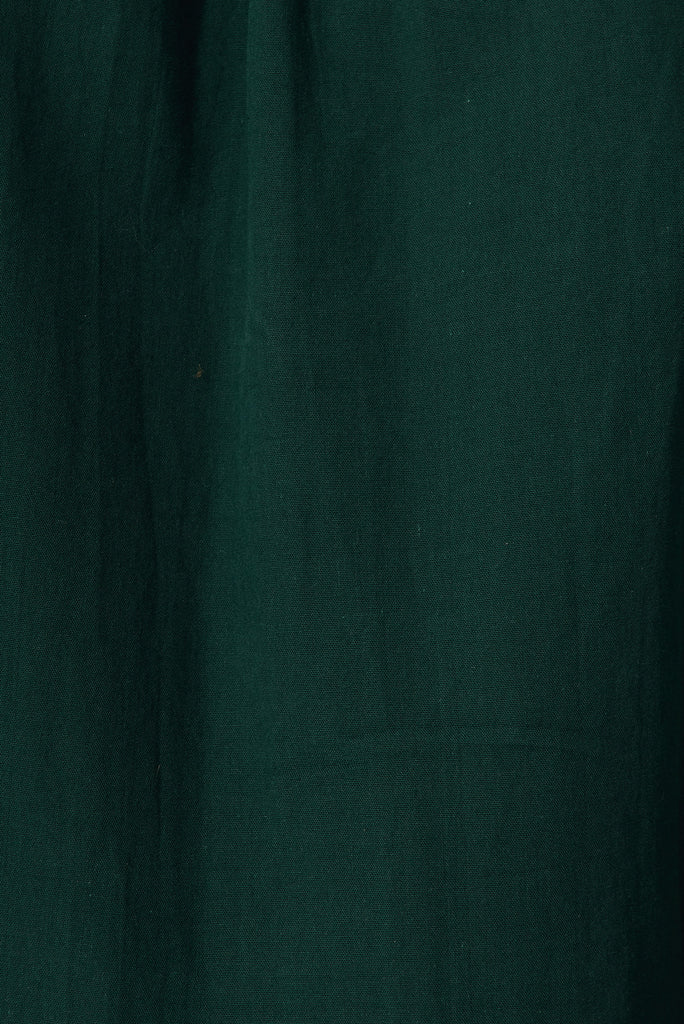 Willa Smock Dress In Emerald Cotton - fabric