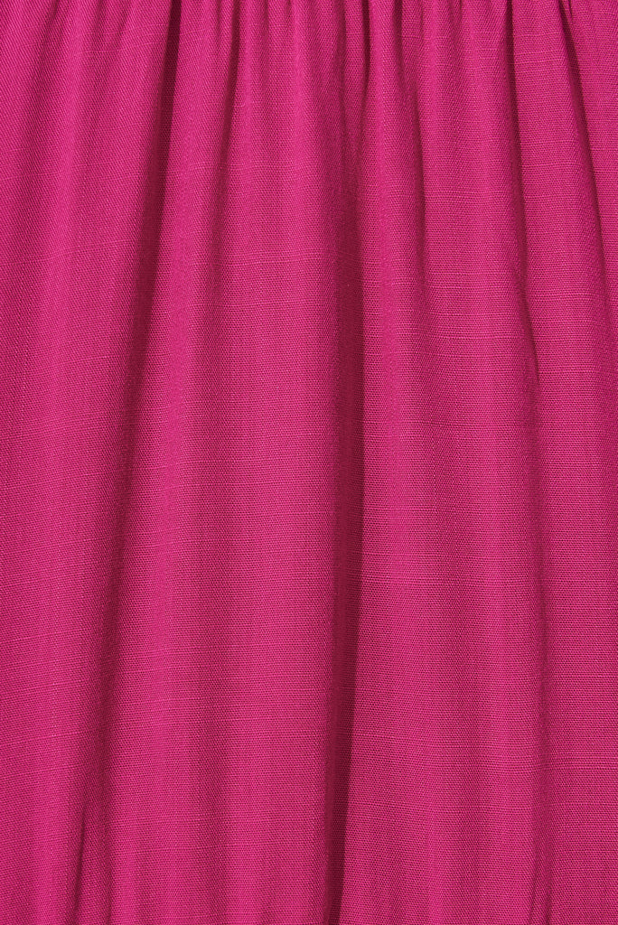 Benson Midi Dress In Magenta Bamboo Rayon - fabric