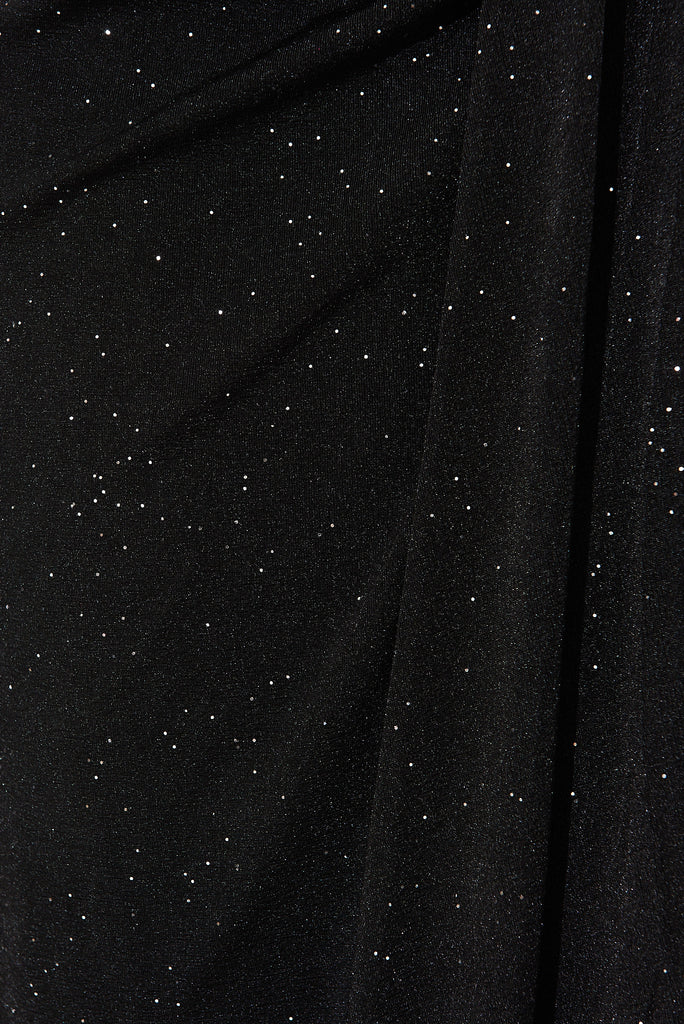 Wish Maxi Skirt In Black Glitter - fabric