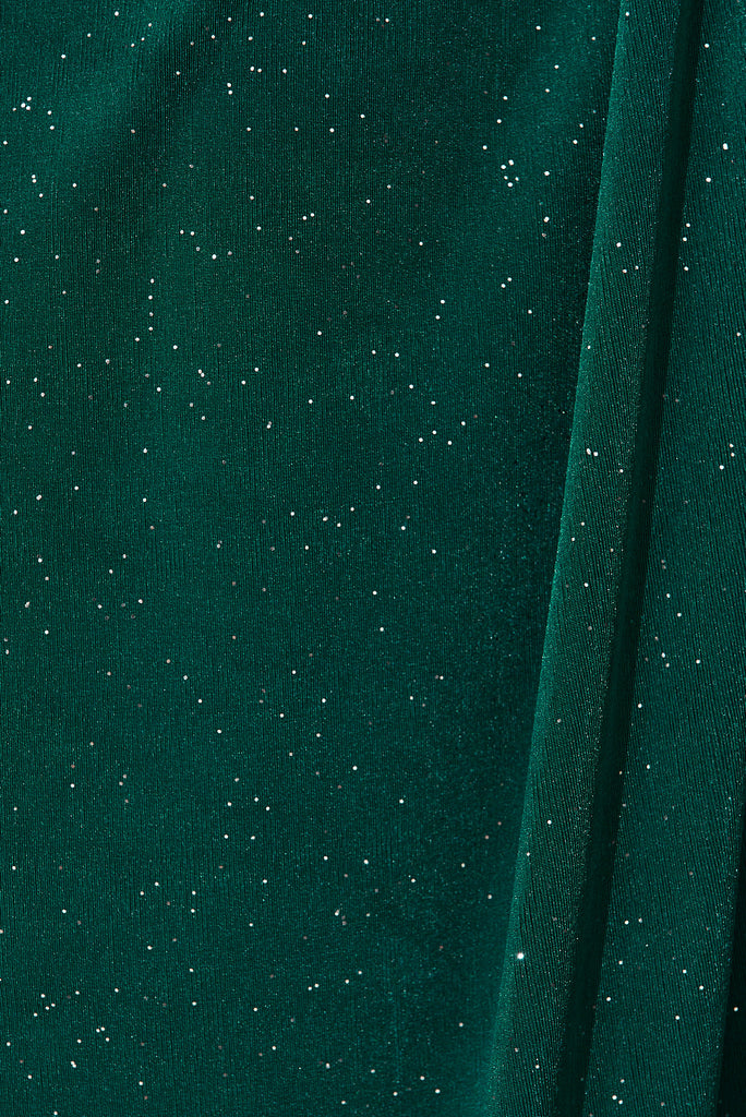 Wish Maxi Skirt In Emerald Glitter - fabric