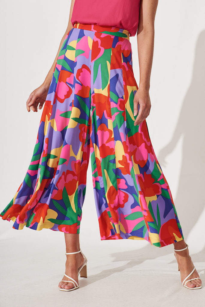 Sugary Pants In Bright Multi Print - front