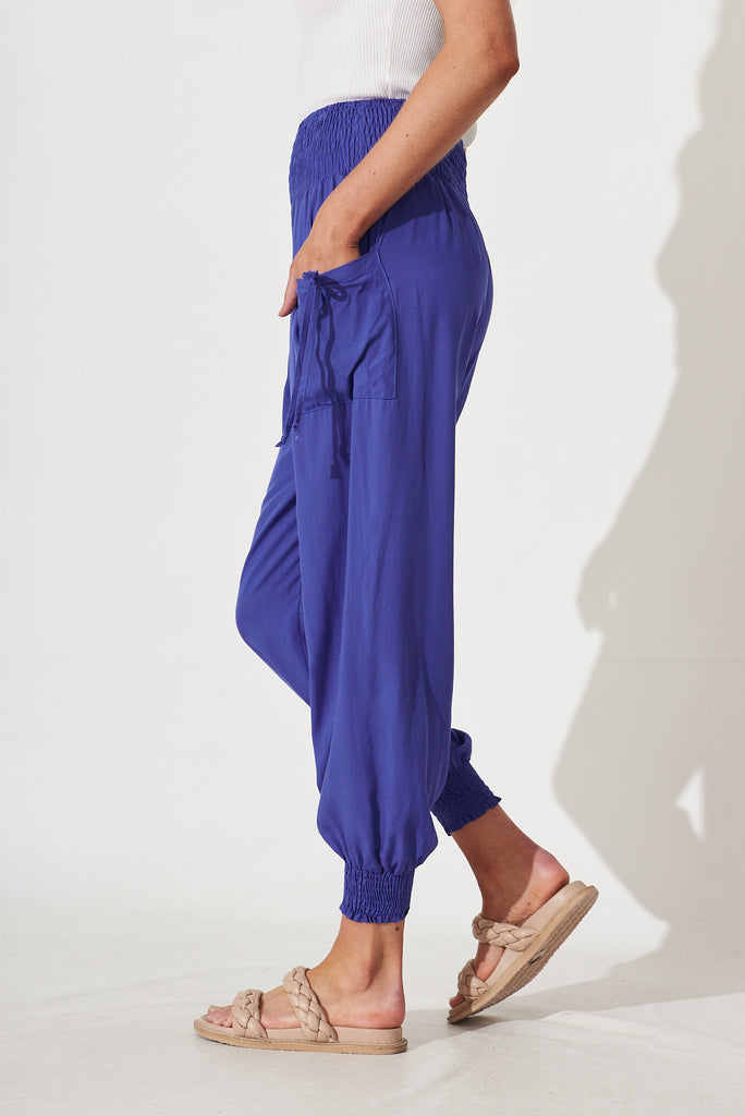 Gabby Lounge Pants In Classic Blue - side