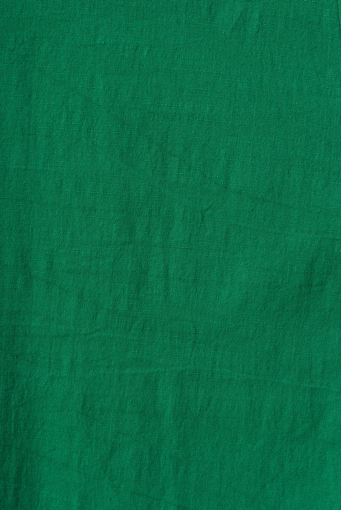 Zella Midi Dress In Green Cotton Blend - fabric
