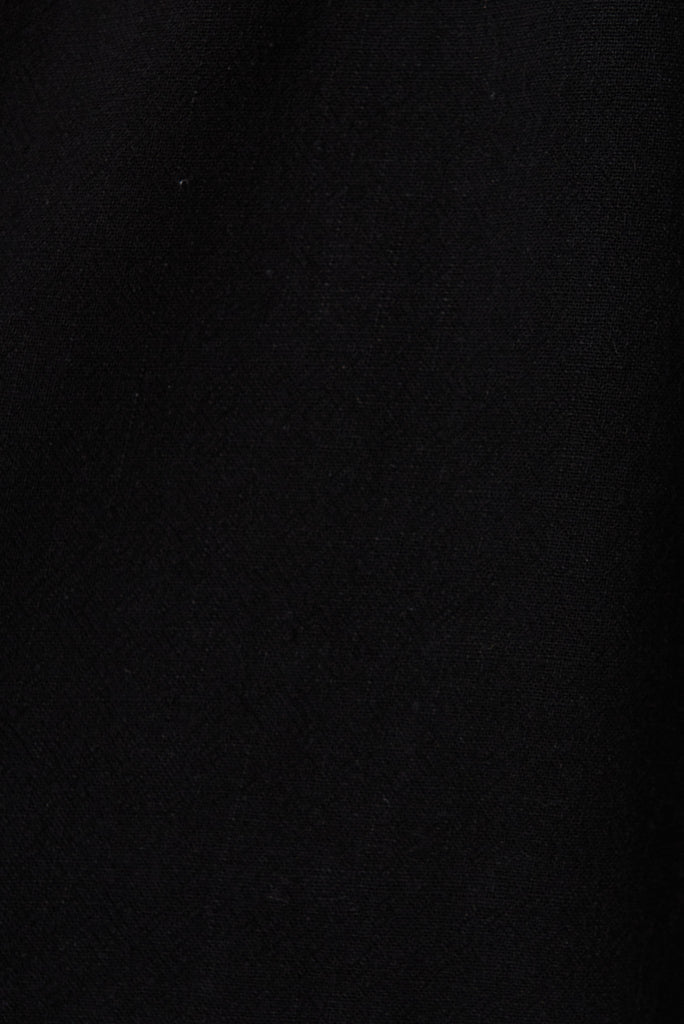 Jan Shorts In Black Linen Blend - fabric
