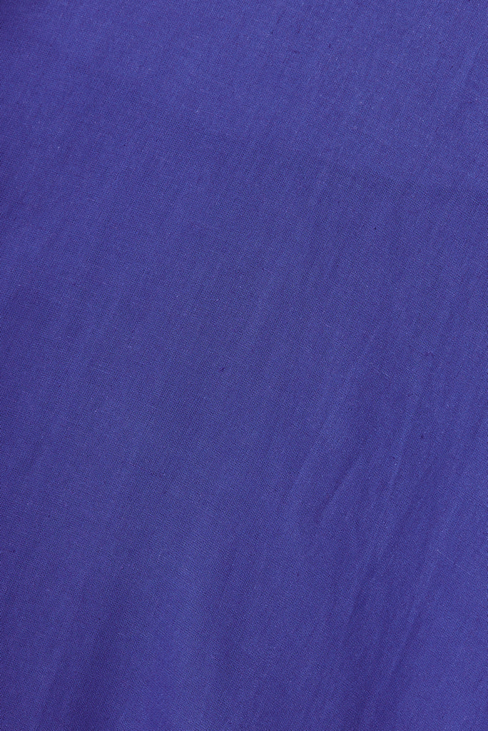 Carmeline Smock Top In Blue Linen Blend - fabric