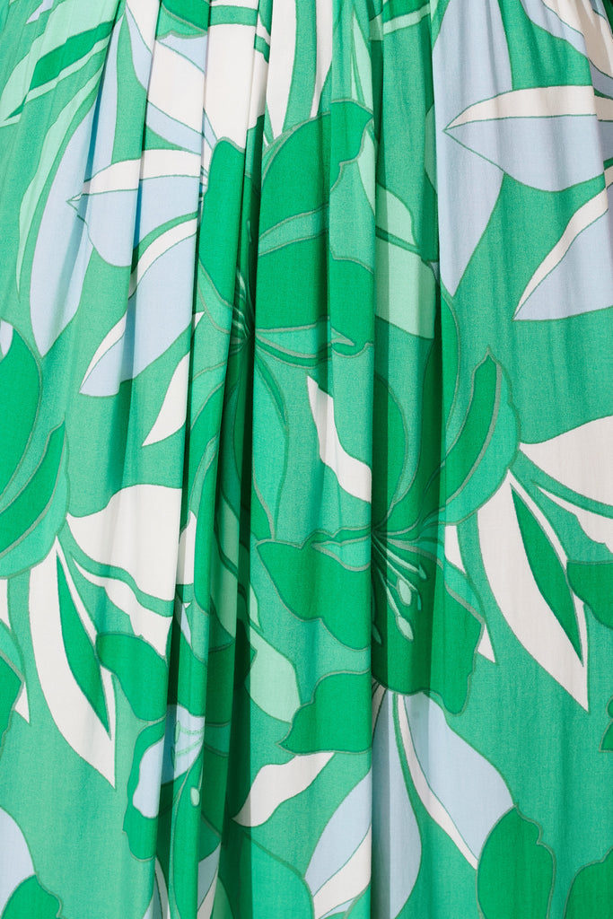 Right Move Maxi Dress In Green Leaf Print - fabric