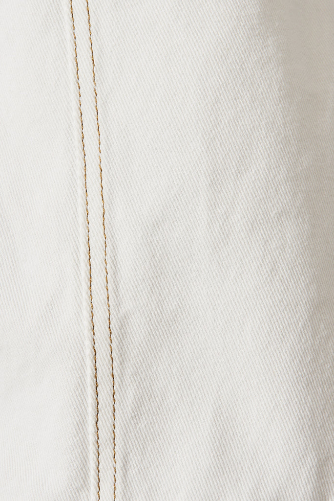 Mojito Denim Skirt In White Denim - fabric