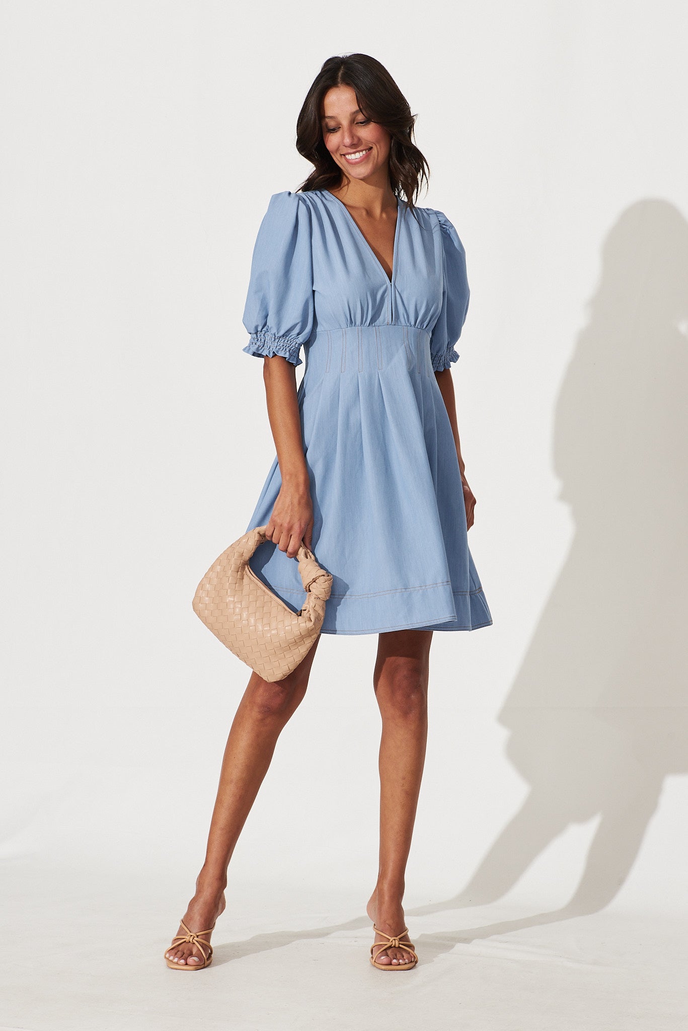 Hazel Dress In Denim Blue St Frock Hazel Dress In Denim Blue St Frock
