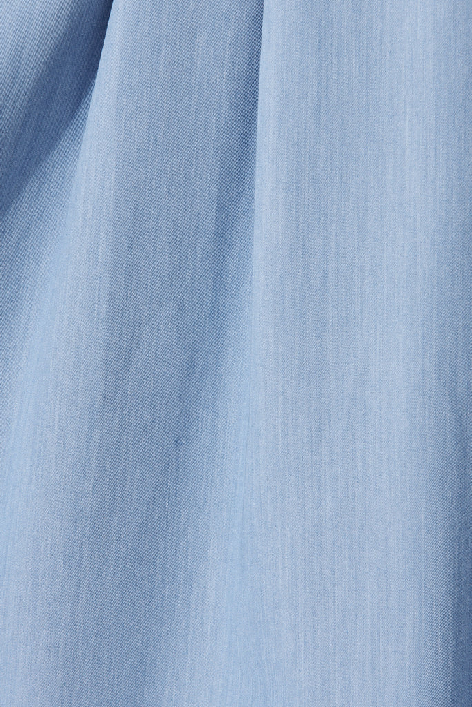 Hazel Dress In Denim Blue - fabric