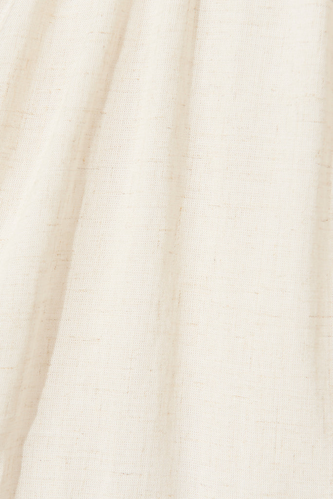 Aquarius Dress In Oatmeal Linen Blend - fabric