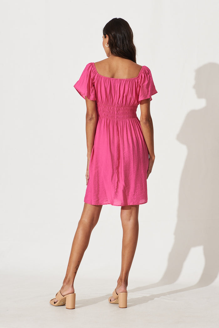 Petunia Dress In Hot Pink - back