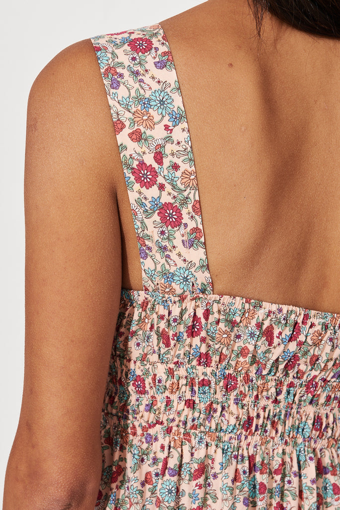 Orchid Sundress In Blush Multi Floral Print - detail