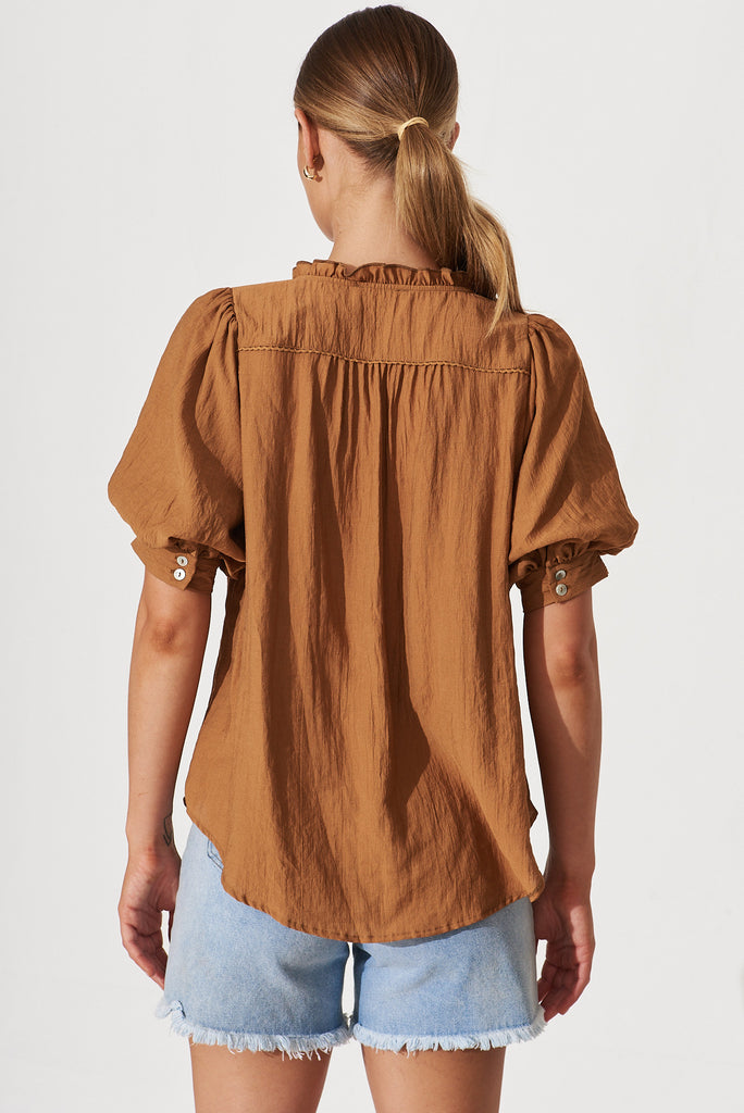 Jupiter Shirt In Camel Brown - back