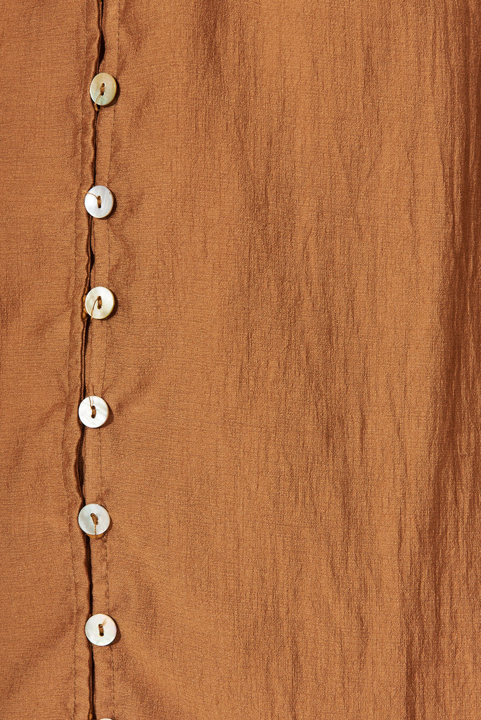 Jupiter Shirt In Camel Brown - fabric