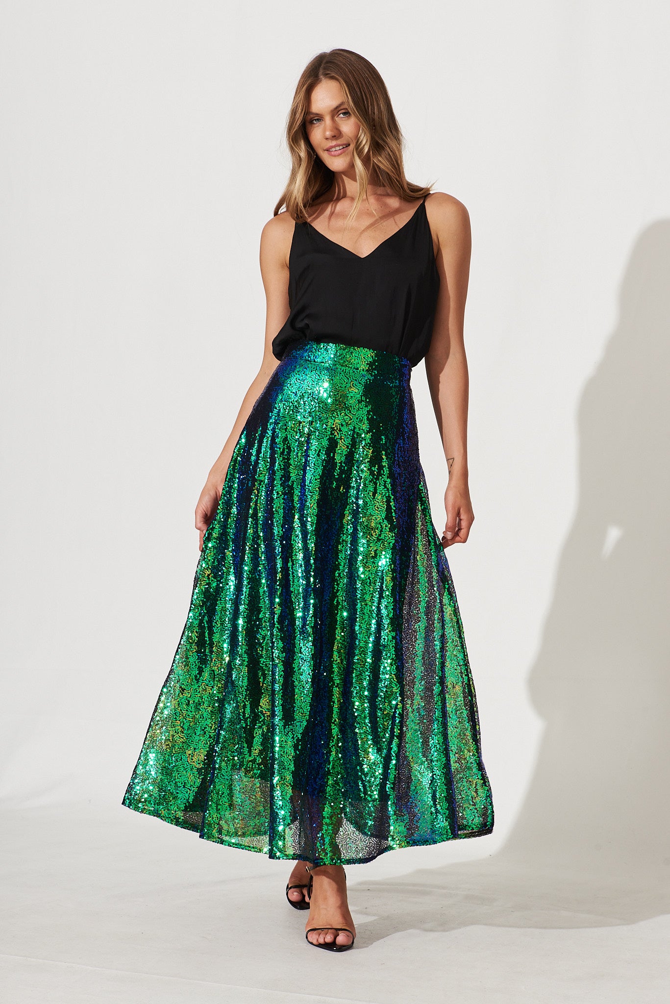 Sequin maxi skirt yoga pants Clearance