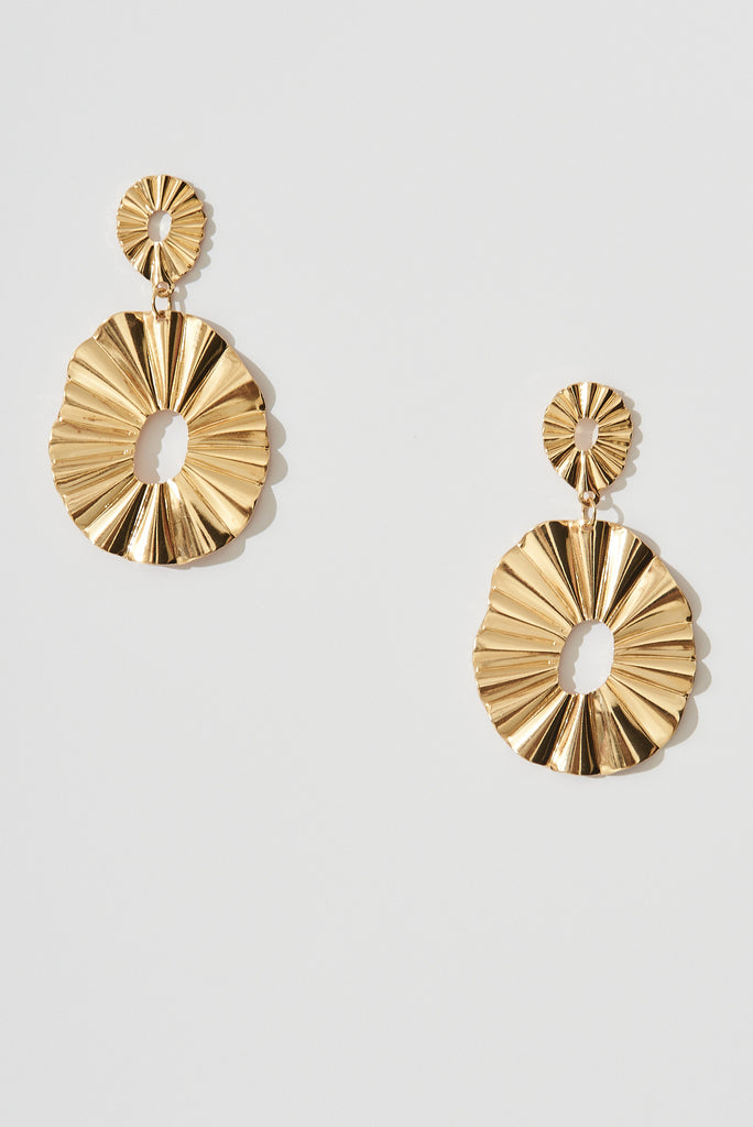 August + Delilah Serena Drop Earrings In Gold - flatlay
