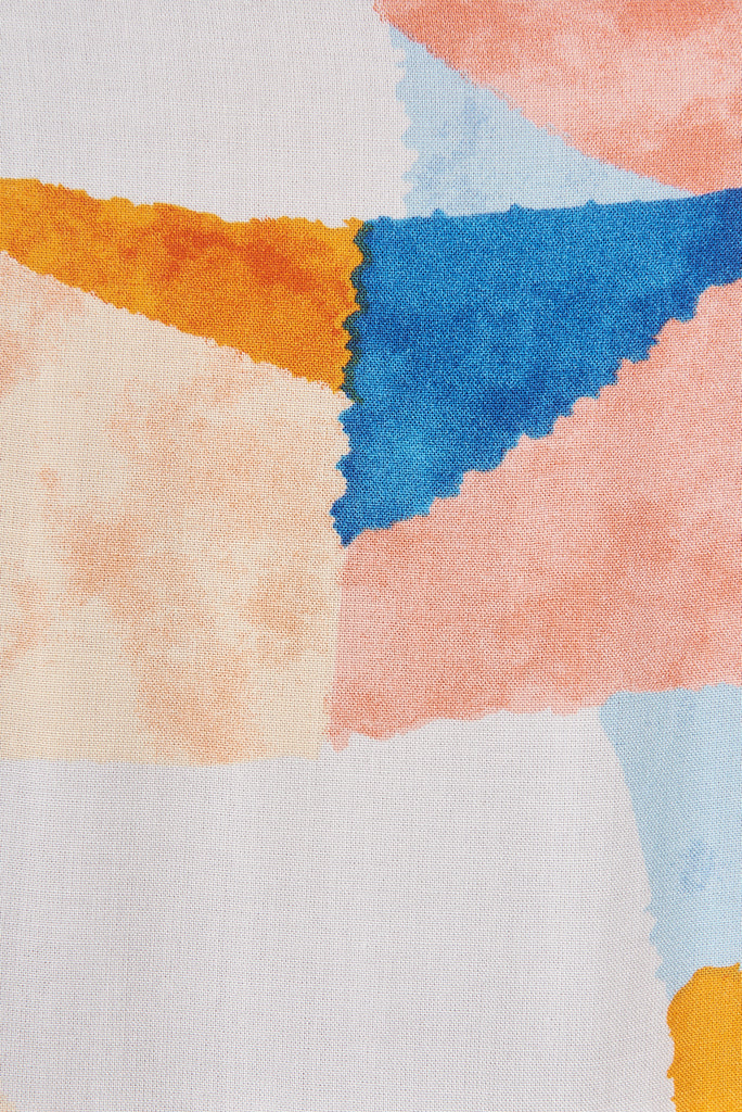 Malinda Maxi Sundress In Abstract Squares Print - fabric