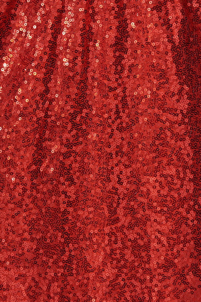 Livorno Midi Dress In Red Sequin - fabric