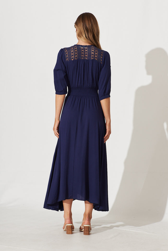 Selena Maxi Dress In Navy - back