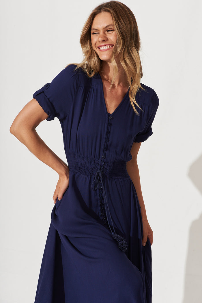 Selena Maxi Dress In Navy - front