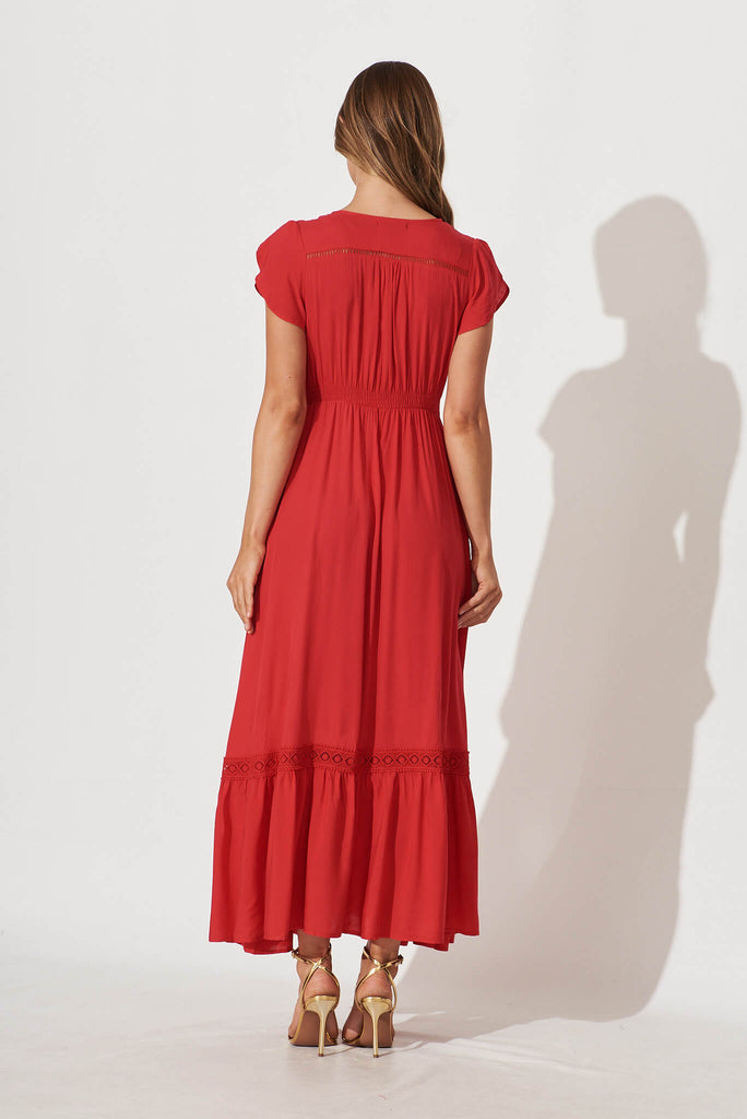 Front Runner Maxi Dress In Red - back