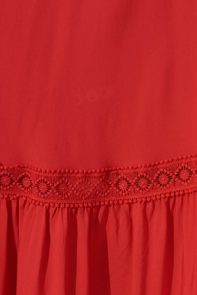 Front Runner Maxi Dress In Red - fabric