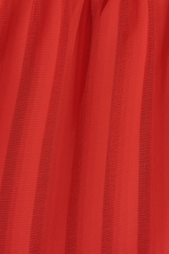 Modica Midi Dress In Red Chiffon - fabric