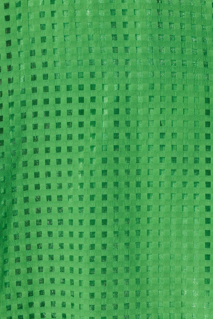 Leona Dress In Green Organza - fabric