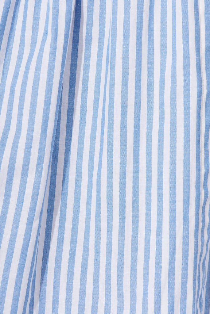 Samba Dress In Blue And White Stripe Cotton - fabric