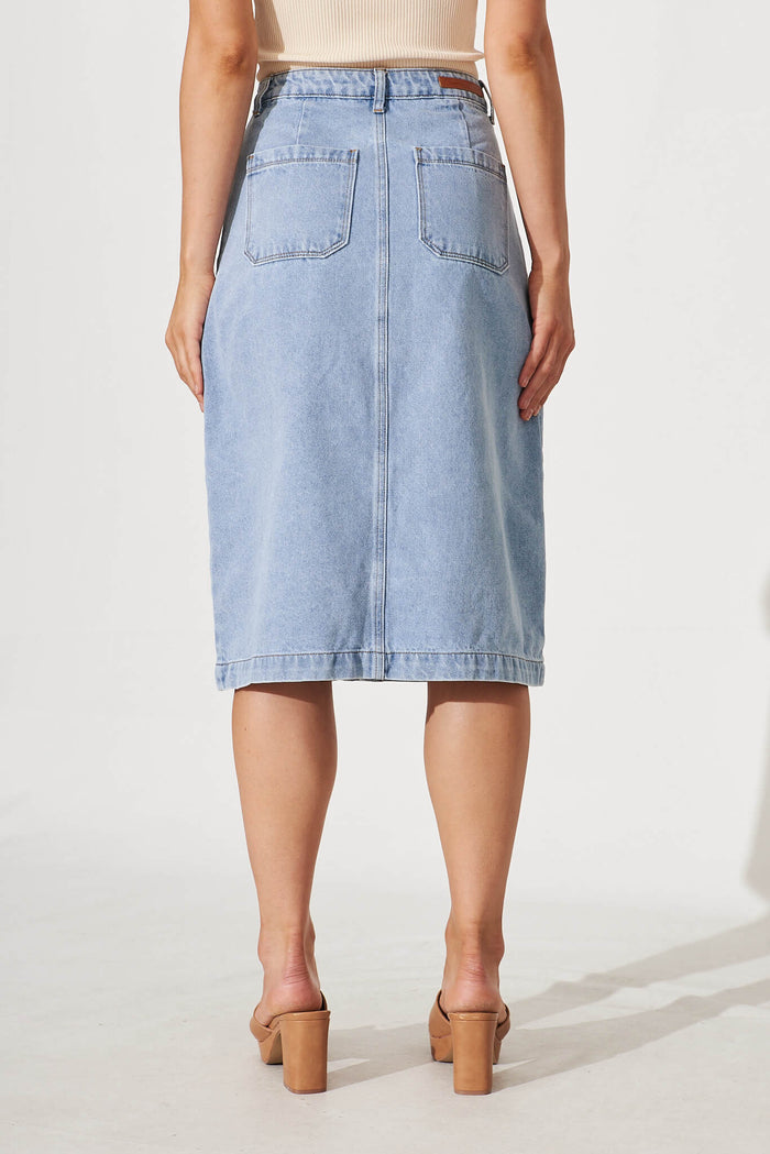 Sunflower Denim Skirt In Light Blue - back