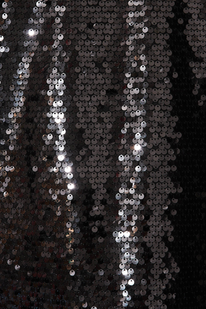 Disco Cami Top In Black Sequin - fabric