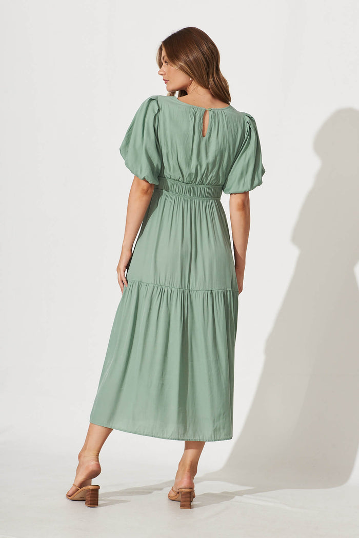 Stargazer Midi Dress In Green - back