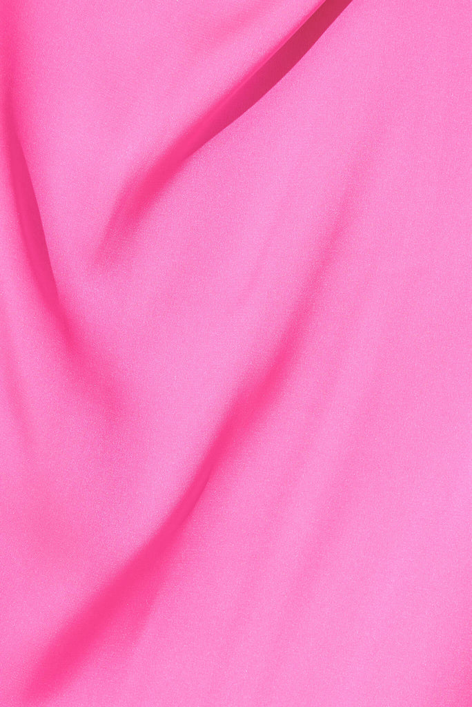 Roxanne Top In Hot Pink Satin - fabric