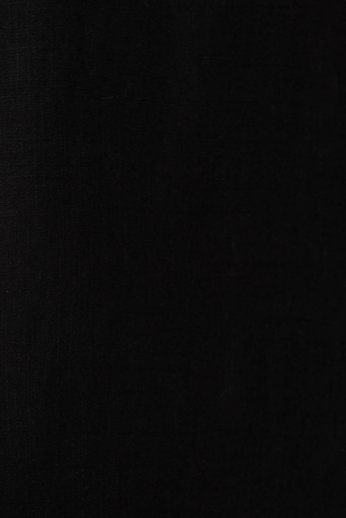 Jillian Dress In Black Linen Cotton Blend - fabric