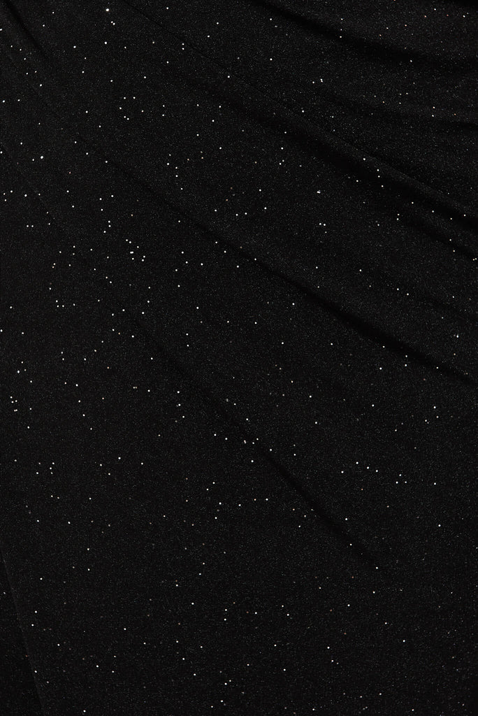 Amandie Maxi Dress In Black Glitter - fabric