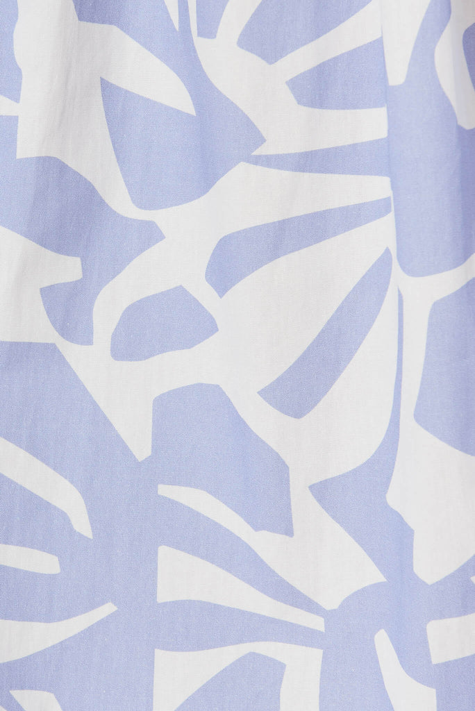 Amori Midi Dress In Blue And White Cotton - fabric