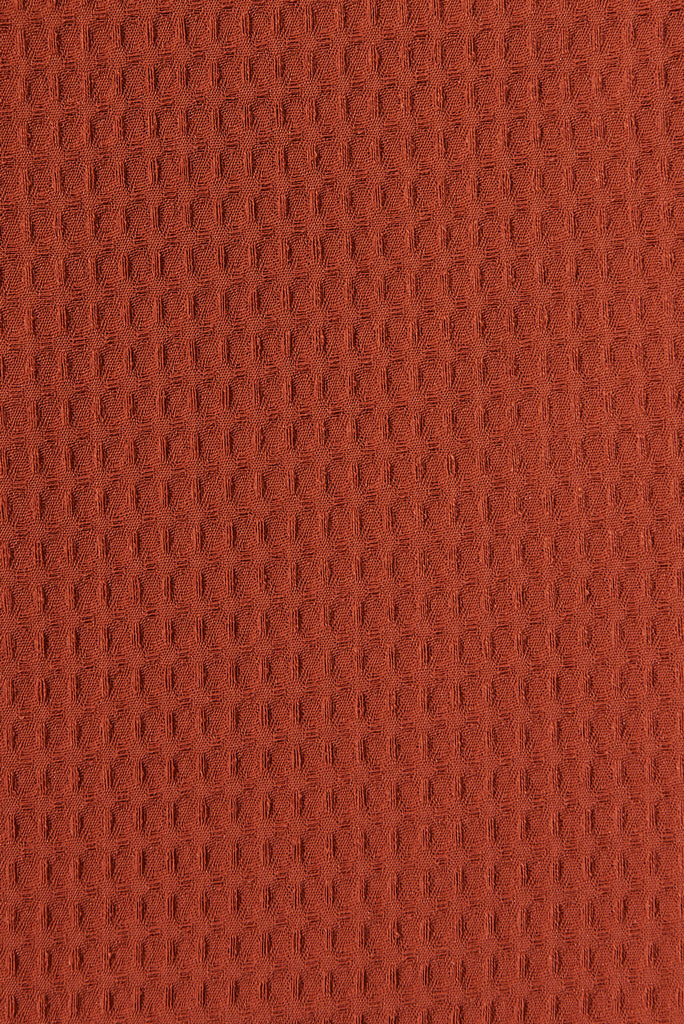 Jardin Dress In Textured Rust - fabric