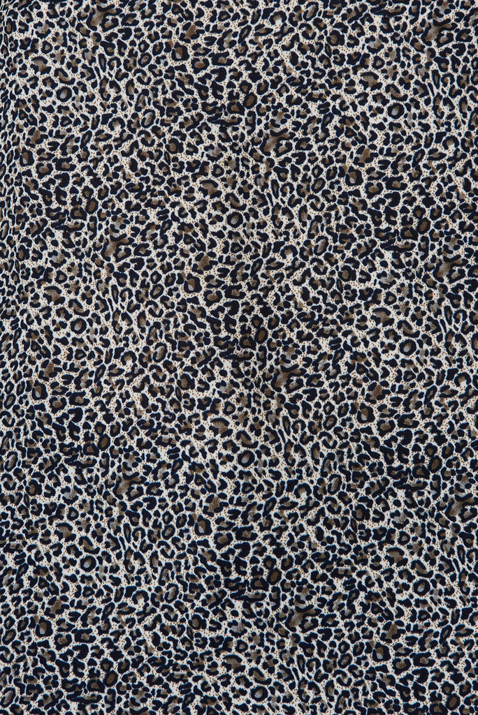 Rejina Top In Navy Leopard Print - fabric