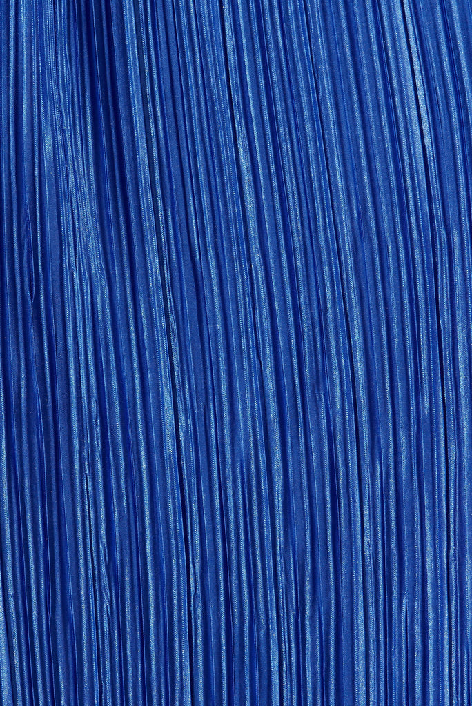 Roseville Maxi Dress In Cobalt Plisse - fabric