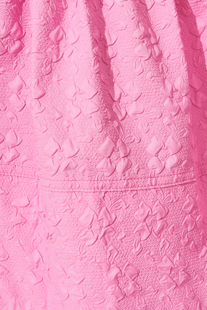 Moonlight Dress In Pink Textured Floral - fabric