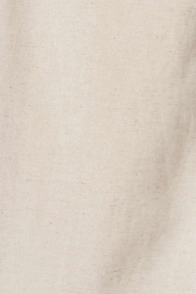 Friday Wrap Dress In Oatmeal Linen Cotton Blend - fabric