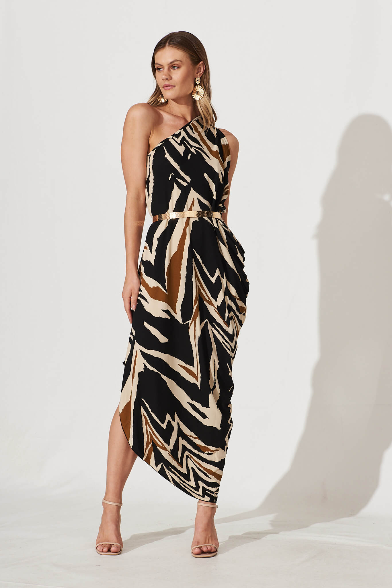 black and beige dress women Regent Strapless Maxi Dress Black/Beige