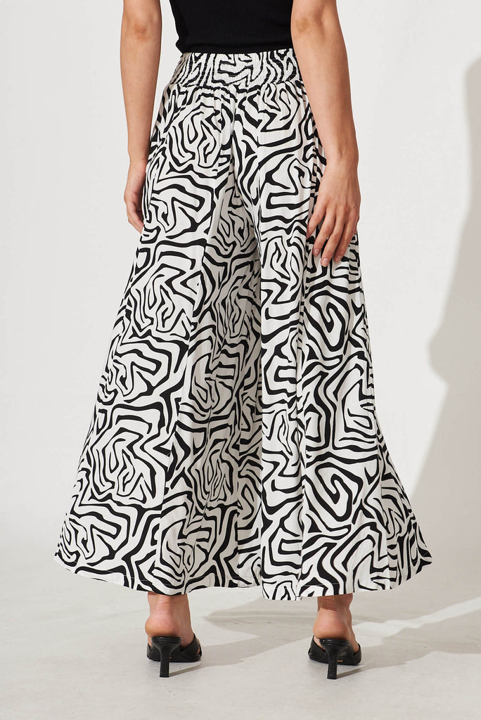 Visionary Pant In Black And White Swirl Print - back