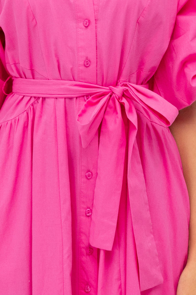 Entice Midi Dress In Hot Pink - detail