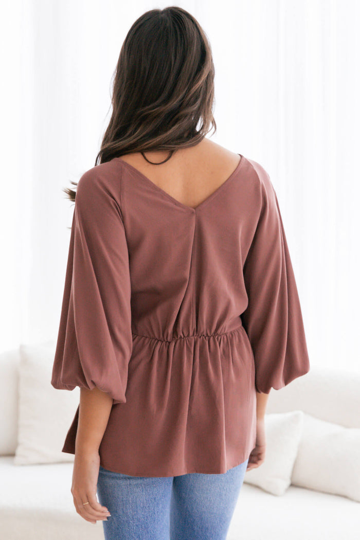 Harissa Top In Brown - back