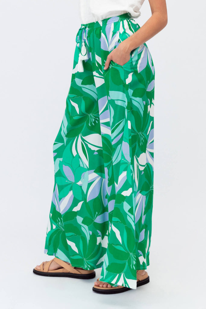 Lucia Pant In Green Floral - side