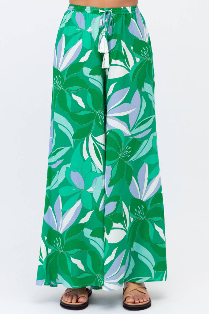 Lucia Pant In Green Floral - front