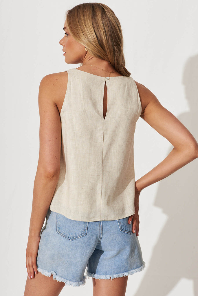 May Top In Oatmeal Linen - back