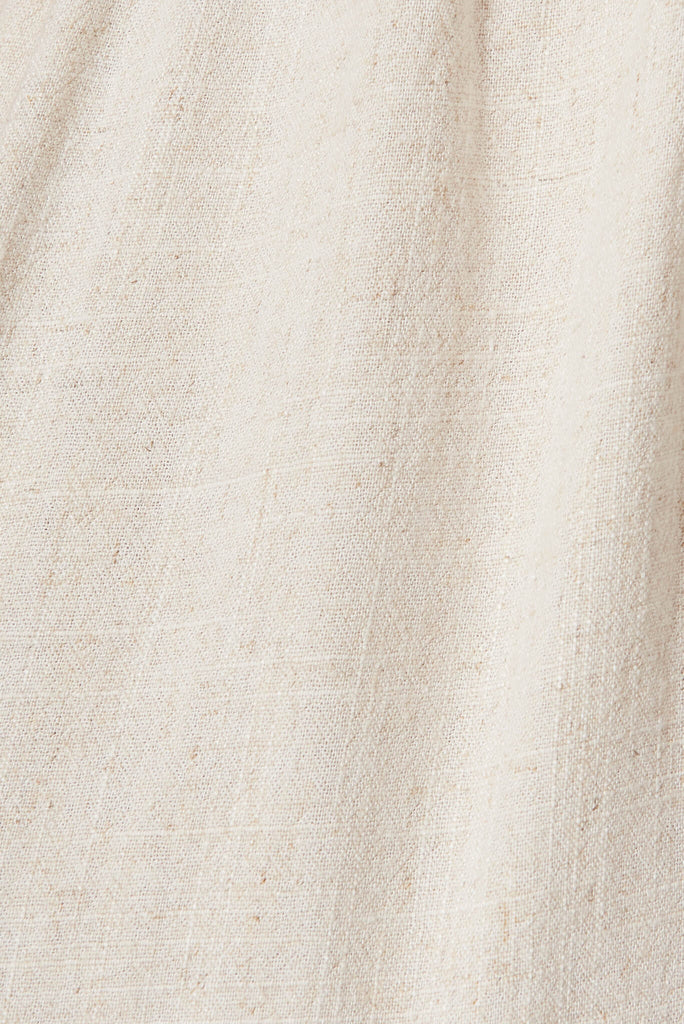 Rosemary Smock Dress In Oatmeal Linen - fabric