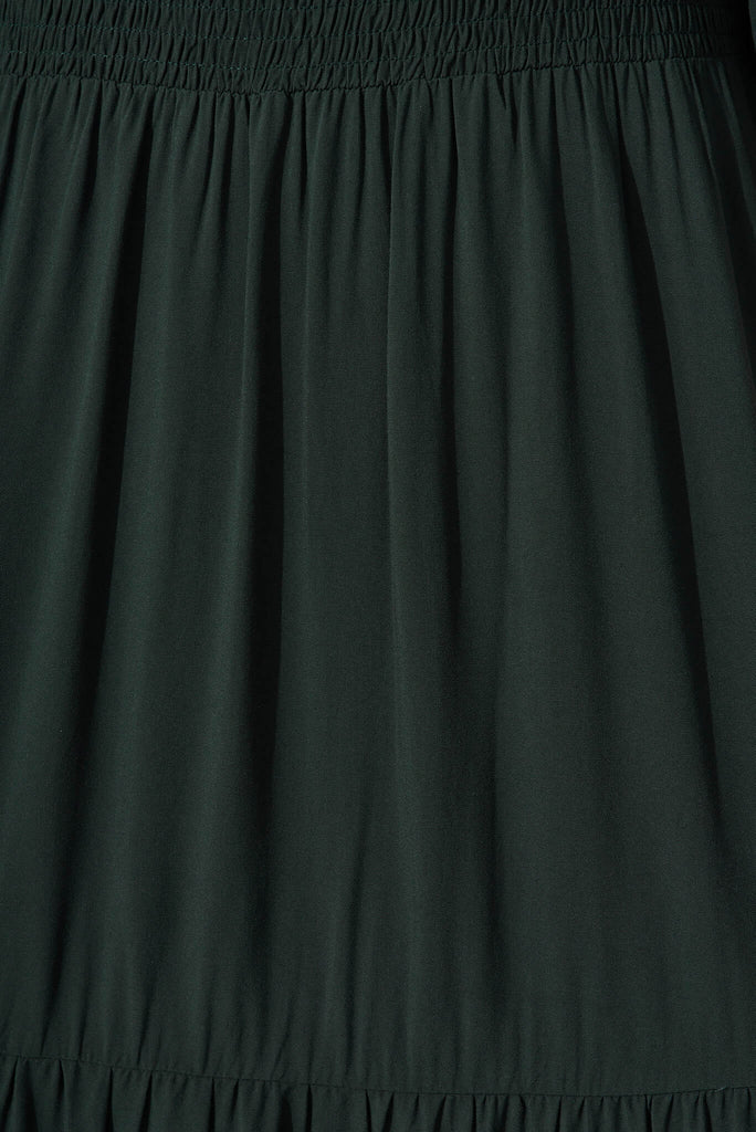 Lovejoy Midi Dress In Emerald - fabric